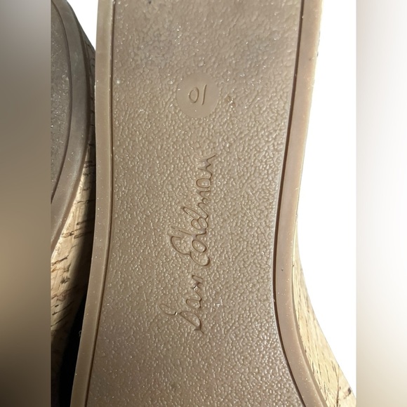 Sam Edelman Ranger Sandal  Black Suede Cork Platform Wedge Slides Women Size 10‎ - Picture 8 of 11